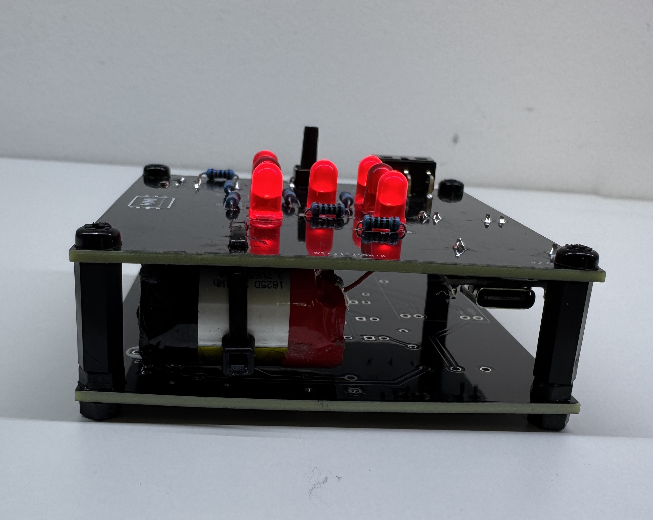 Side angle showing PCB thickness